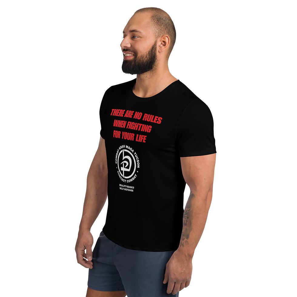 Thumbnail: Combat Krav Maga Tucson Men's Athletic T-shirt "NO RULES" Red