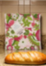 Gold Flecked Pink Floral Reusable Sandwich Bag