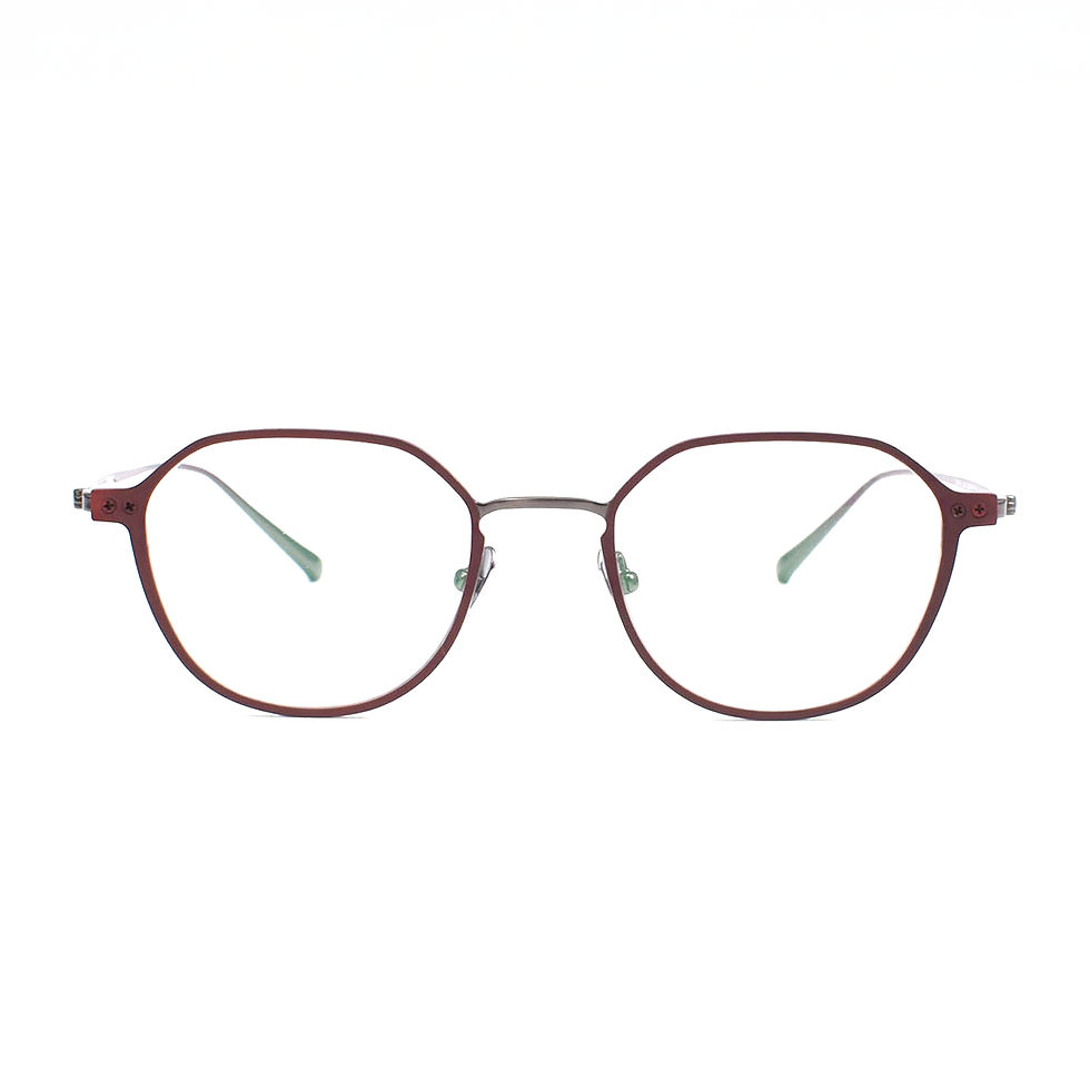 Mika 優雅圓型鈦金屬光學鏡框正面展示,極細框線設計,適合商務與日常佩戴。