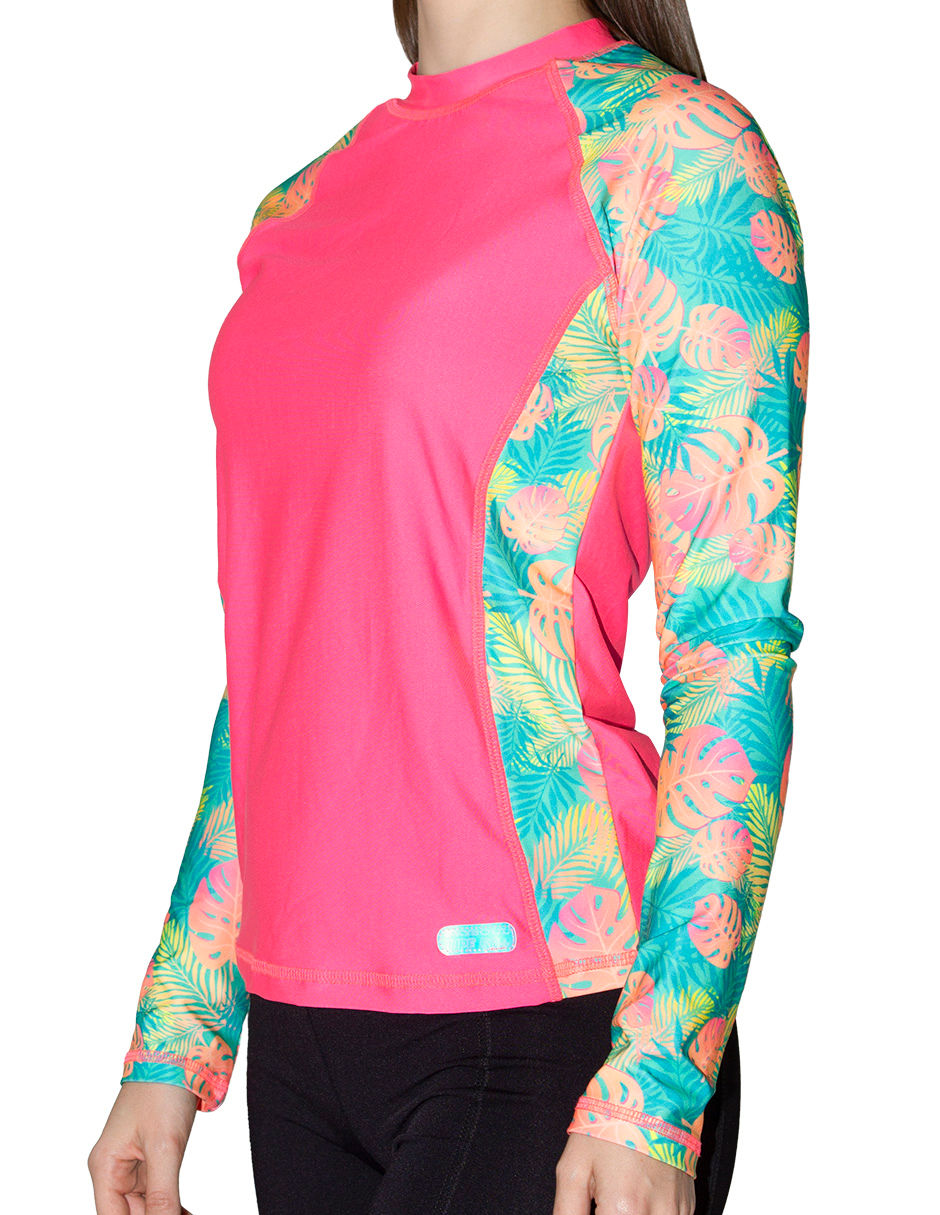 Miniatura: Playera Con Protección Solar UPF 50+ Para Dama Manga Larga (Pink ultra/aqua)