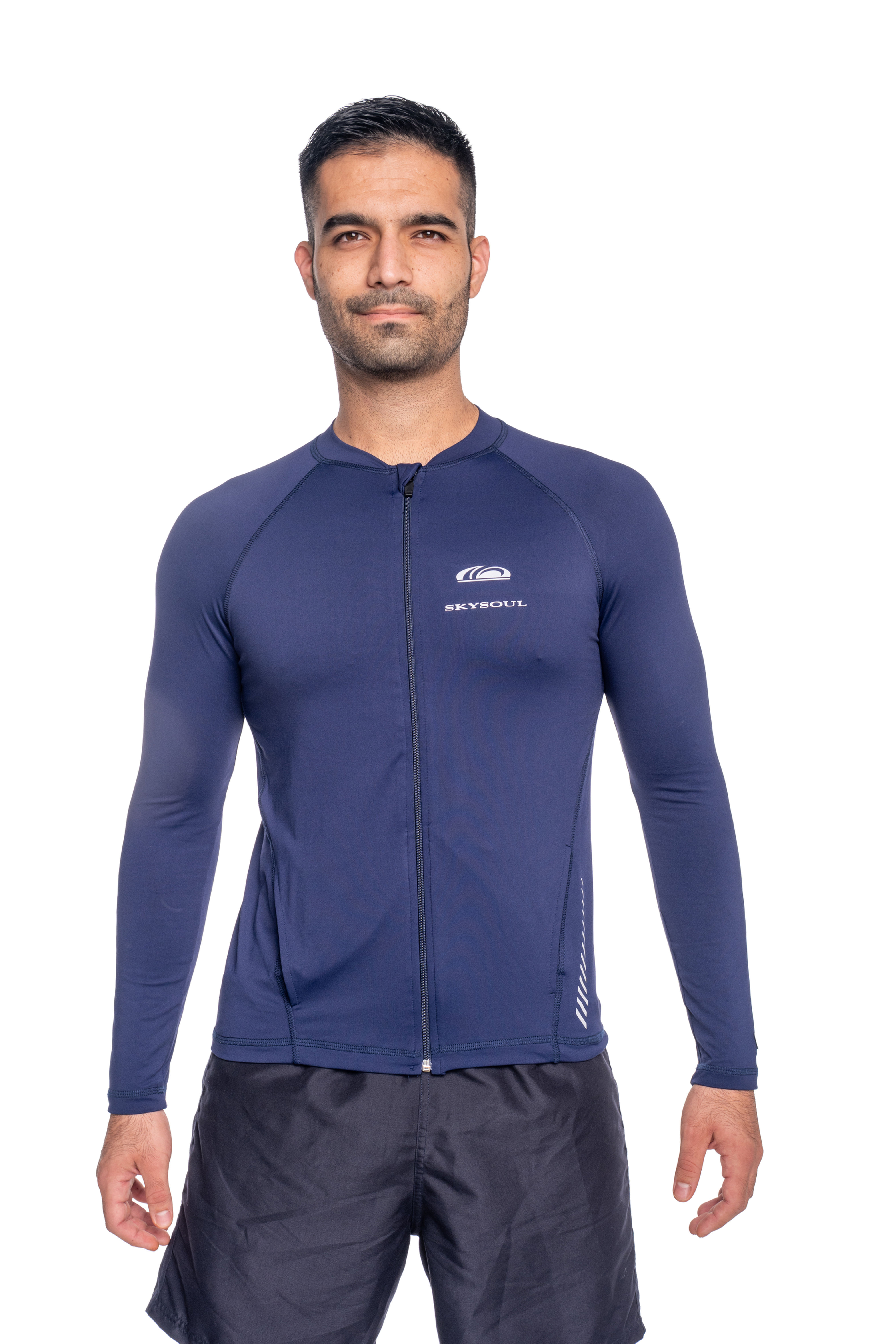 Playera Con Protección Solar UPF 50+ Para Caballero Manga Larga con Cierre