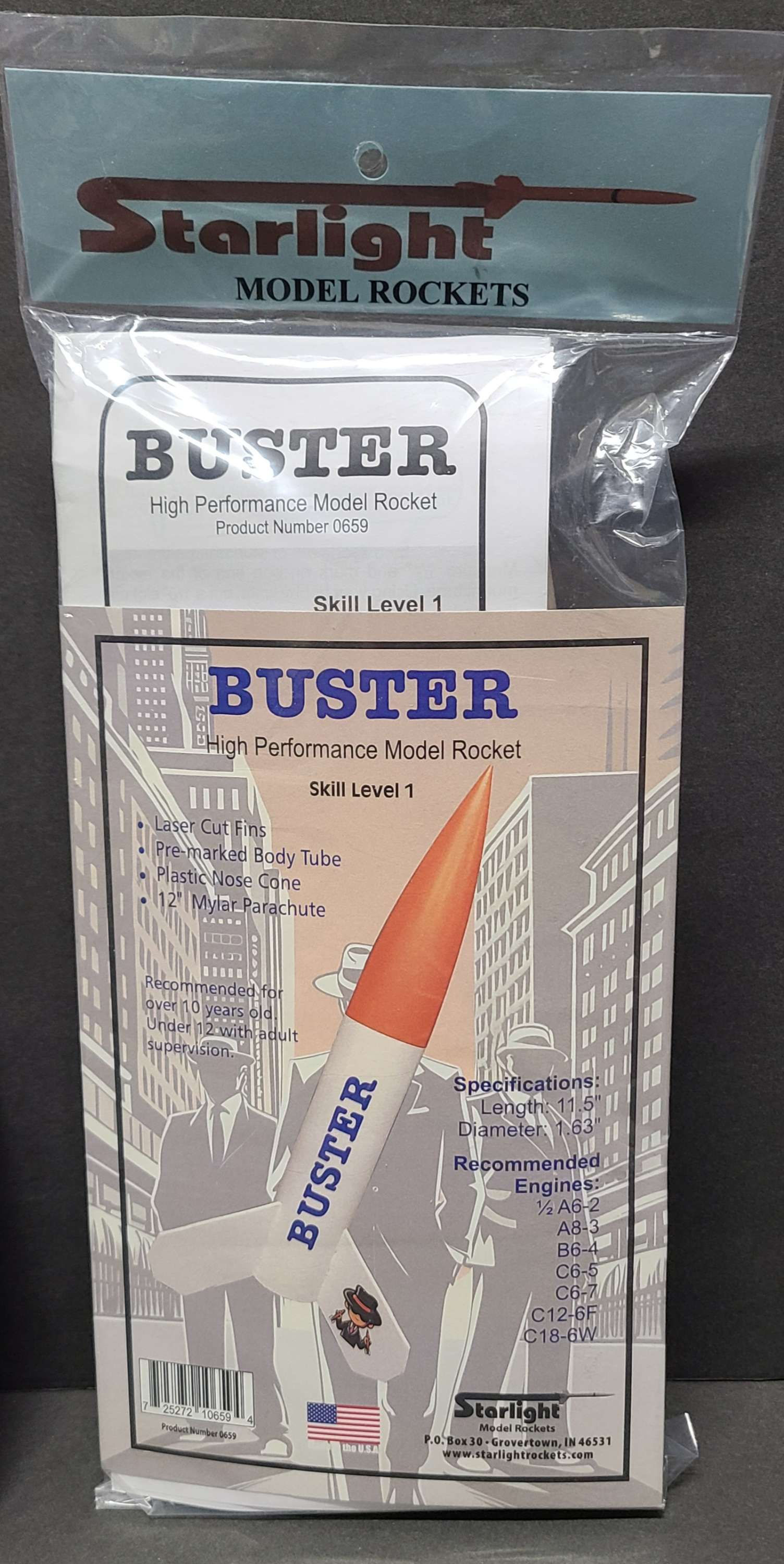 Starlight Buster Flying Model Rocket Kit 