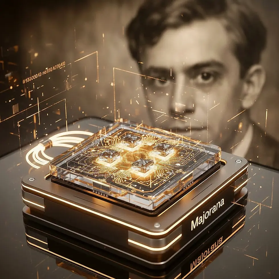 Vue d'artiste IA de la puce quantique de Majorana.
