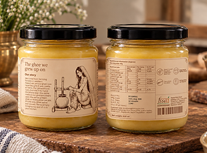 Handcrafted Ghee Jars in a Cozy Kitchen.png