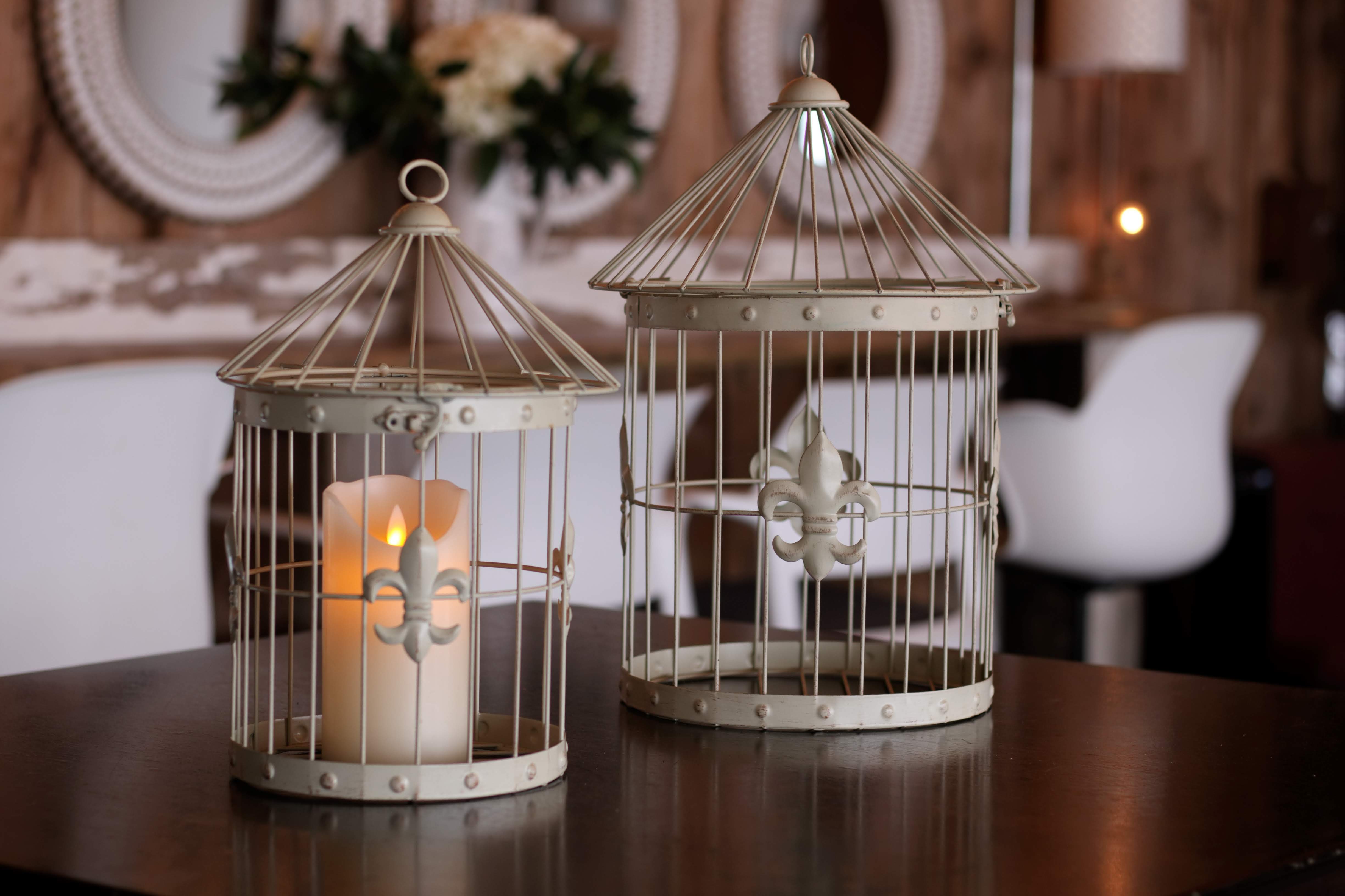Cream Wire Bird Cages