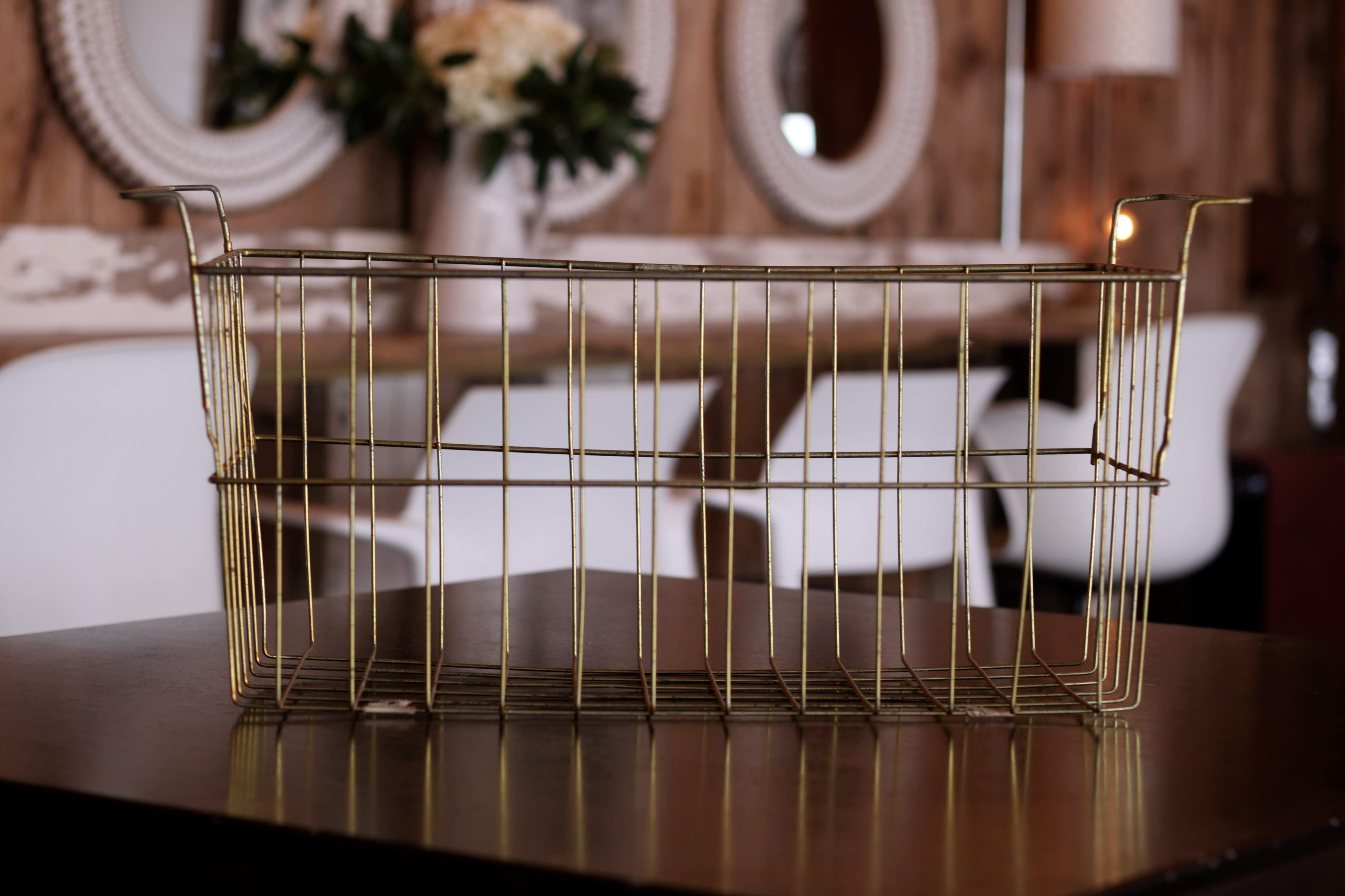 Large Gold Wire Basket