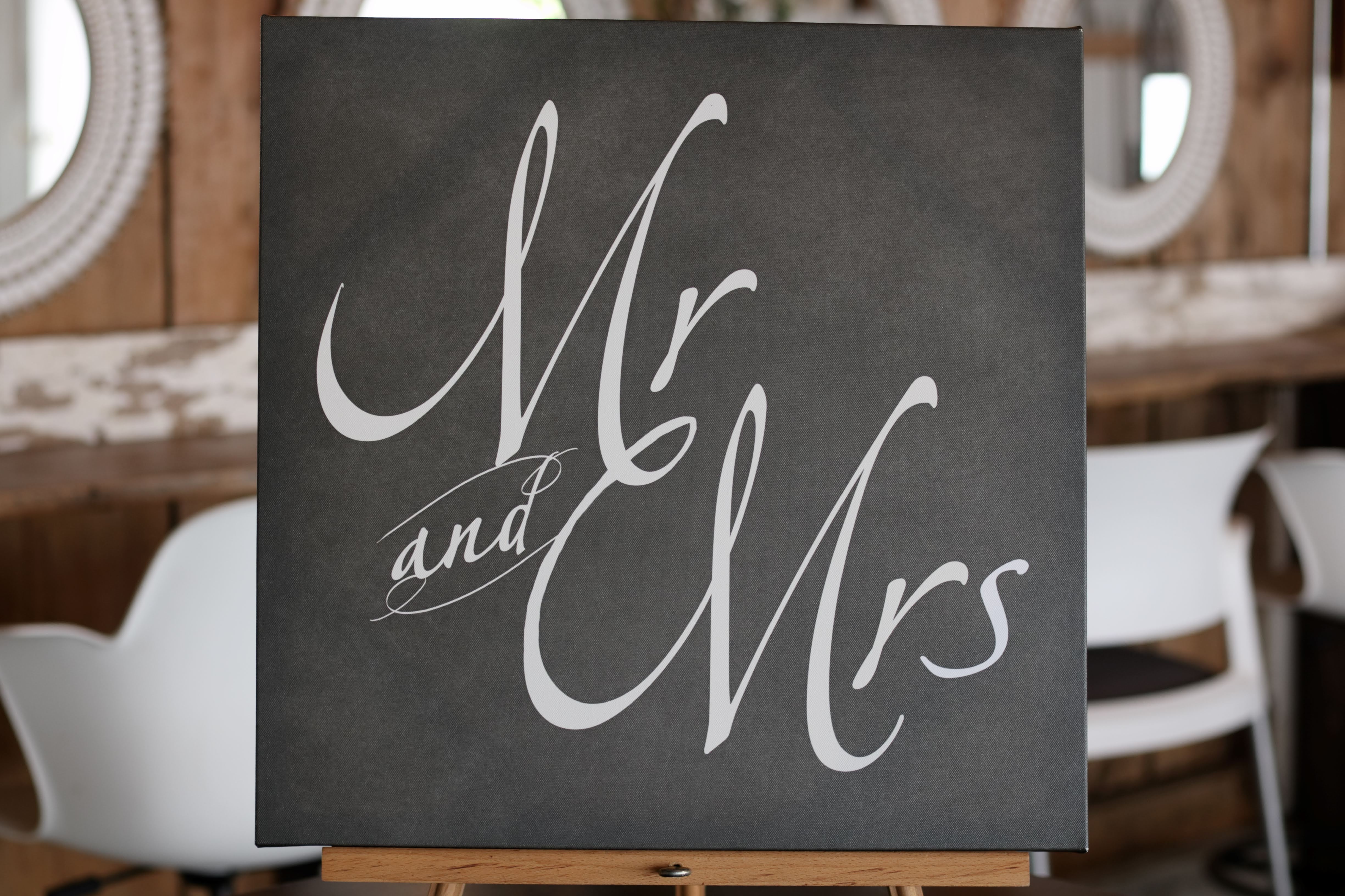 Grey Canvas Mr. & Mrs.