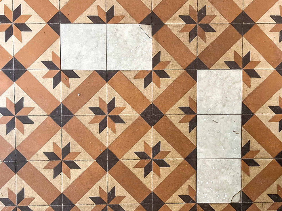 un pavimento di cementine da recuperare