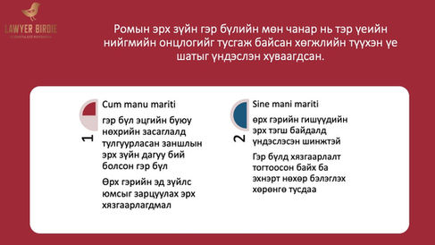 Ромын эрх зүйн гэр бүлийн мөн чанар нь тэр үеийн нийгмийн онцлогийг тусгаж байсан хөгжлийн түүхэн үе шатыг үндэслэн хуваагдсан.