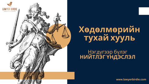 Хөдөлмөрийн тухай хууль Нийтлэг үндэслэл