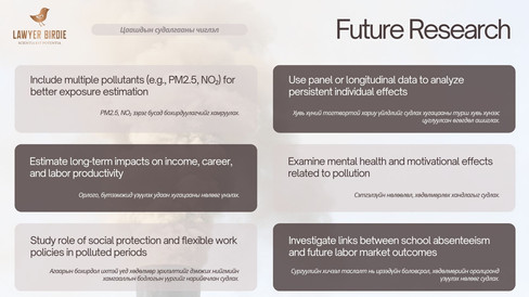 Цаашдын судалгааны сэдэв