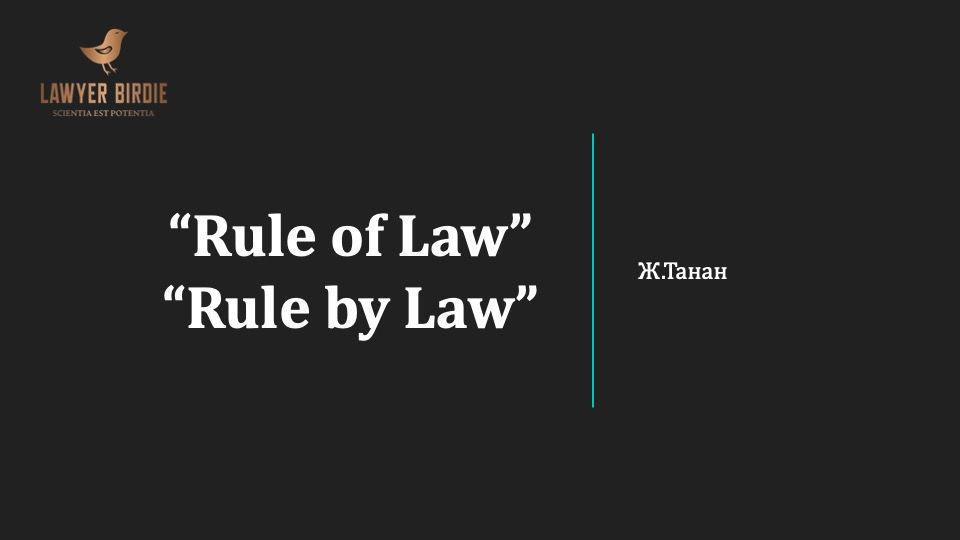 “Rule of Law” “Rule by Law”