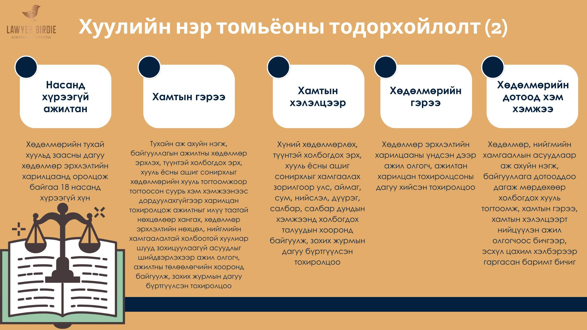 Хөдөлмөрийн тухай хуулийн нэр томьёоны тодорхойлолт