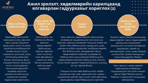Ажил эрхлэлт, хөдөлмөрийн харилцаанд ялгаварлан гадуурхахыг хориглох