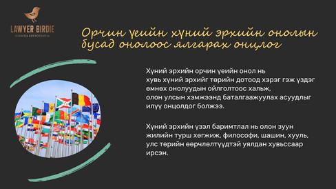 Орчин үеийн хүний эрхийн онолын бусад онолоос ялгарах онцлог