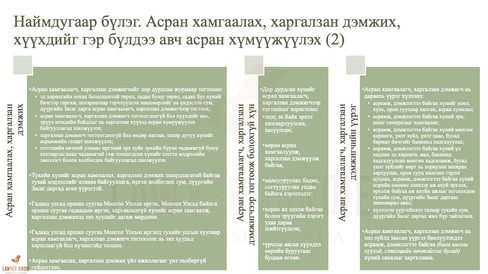 Асран хамгаалах, харгалзан дэмжих, хүүхдийг гэр бүлдээ авч асран хүмүүжүүлэх