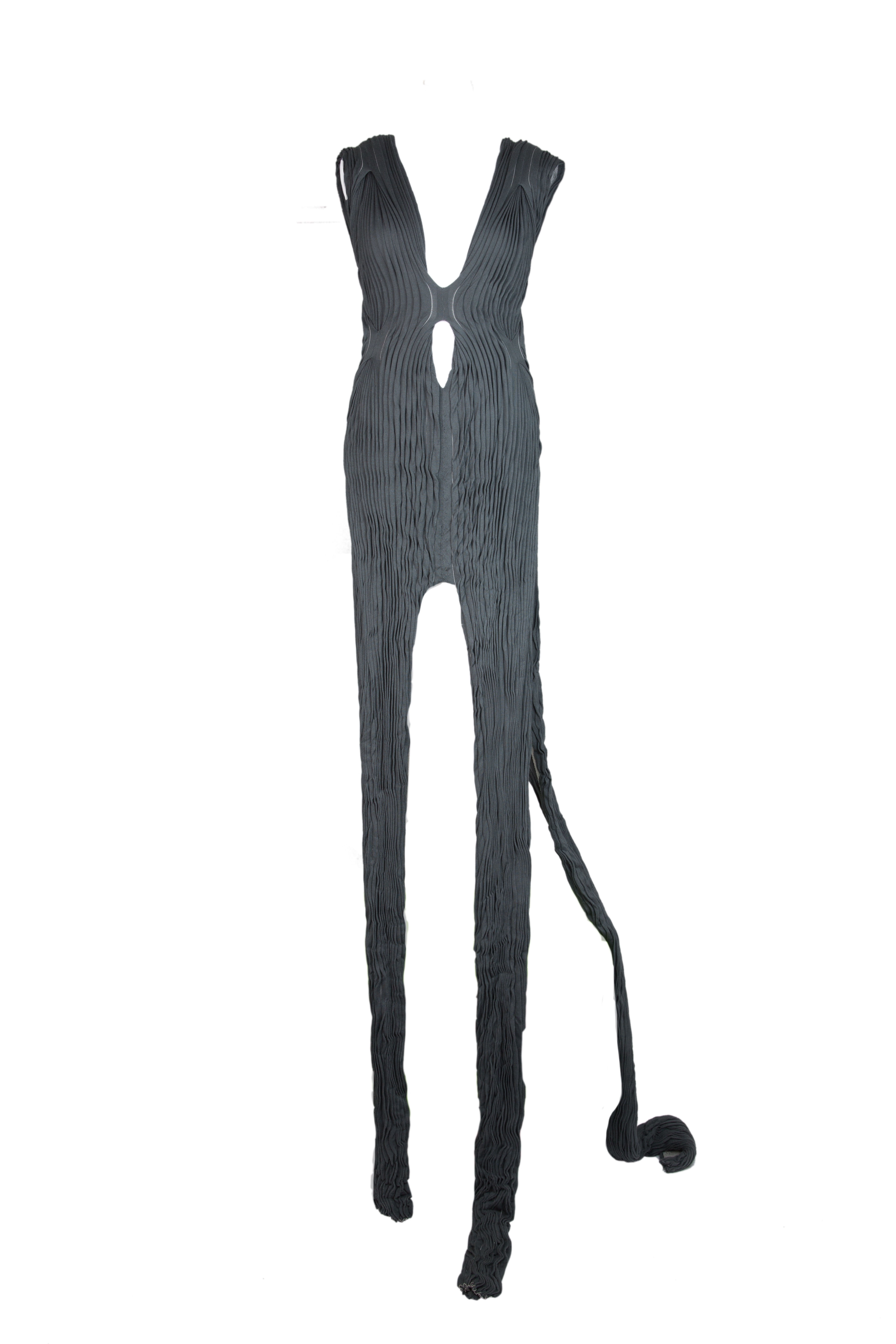 ARCHIE DICKENS PLEATED SILK DRESS