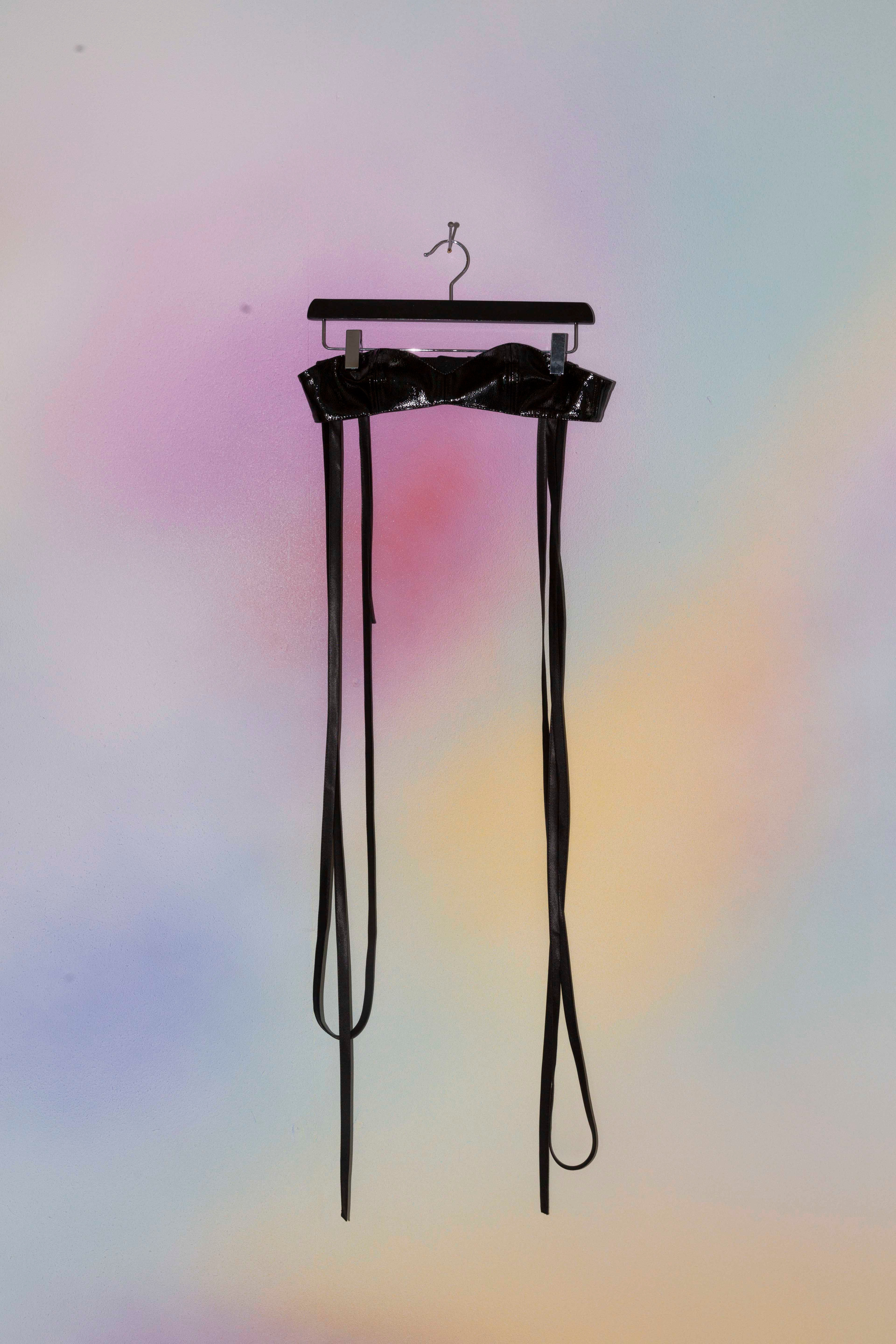 NEITH NYER BLACK VINYL BRA