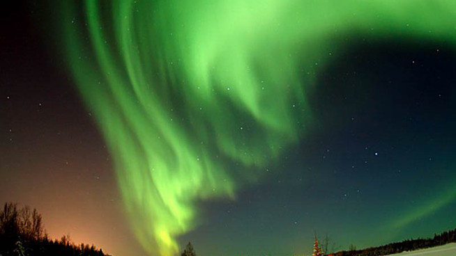 Aurora Hunting by Snowmobile Sled