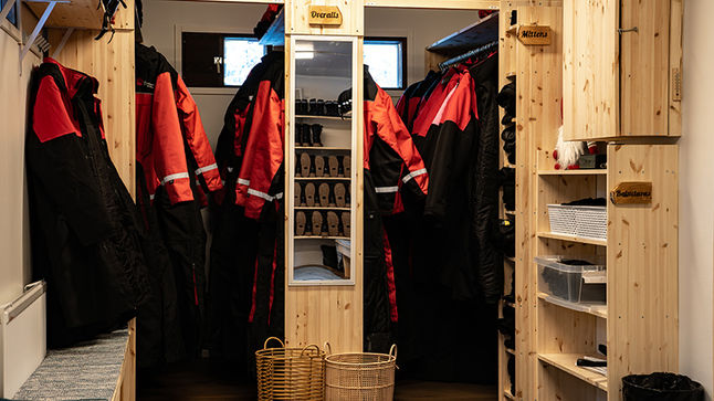 Warm clothing Levi for Snowmobile safari