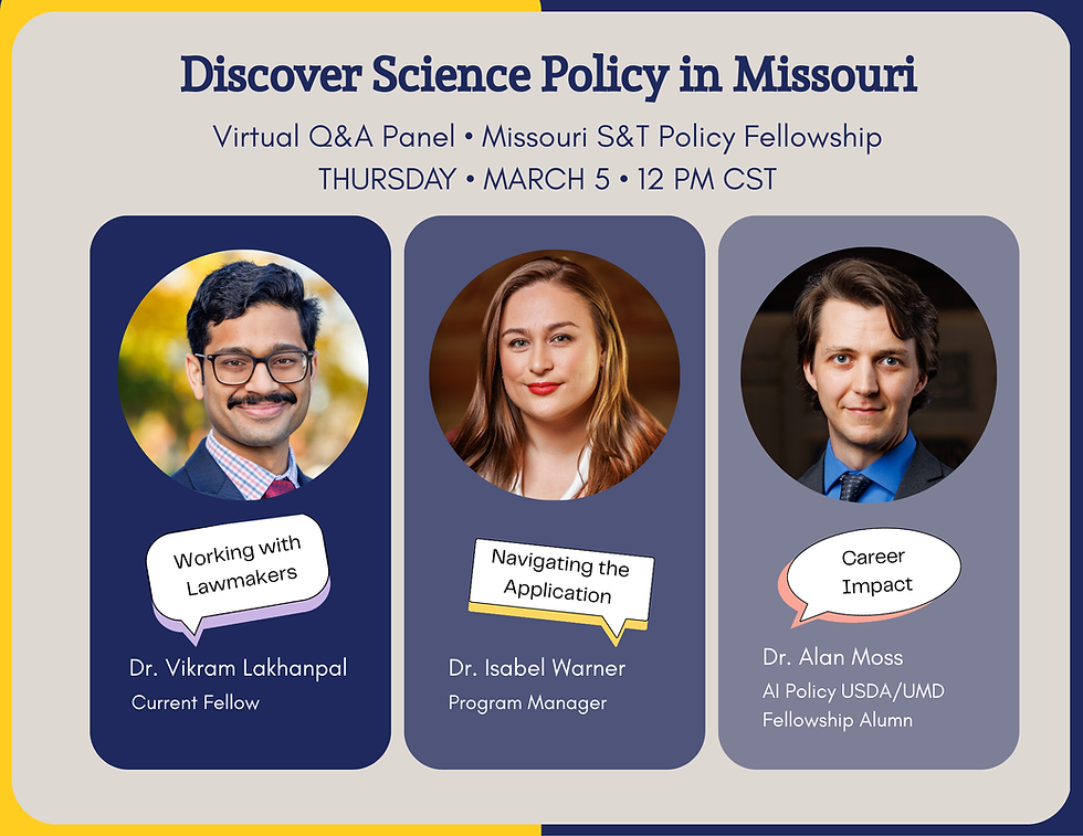 Discover Science Policy in Missouri! Virtual Q&A Panel