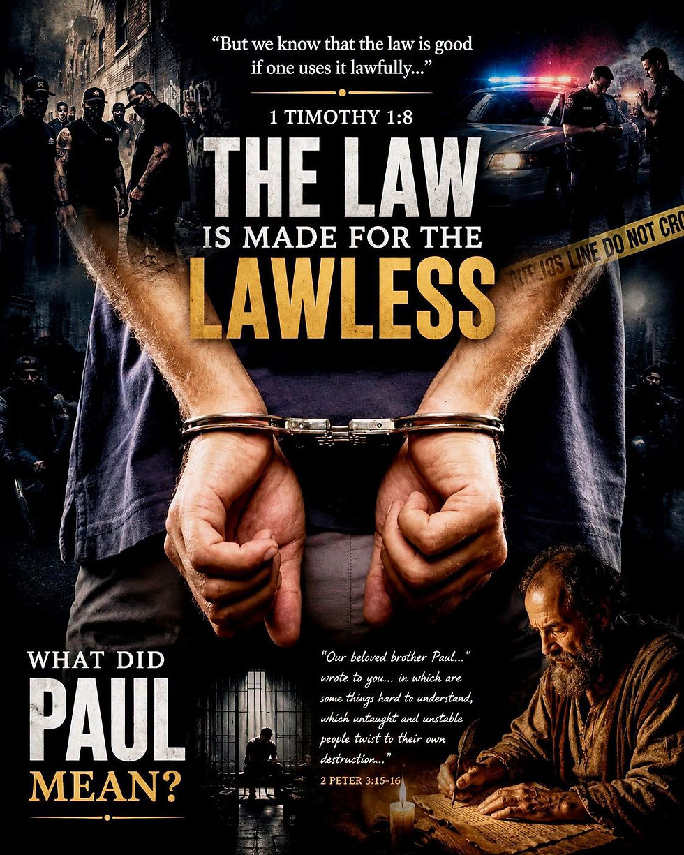 "THE LAW IS MADE FOR THE LAWLESS": What Did Paul Really Mean?