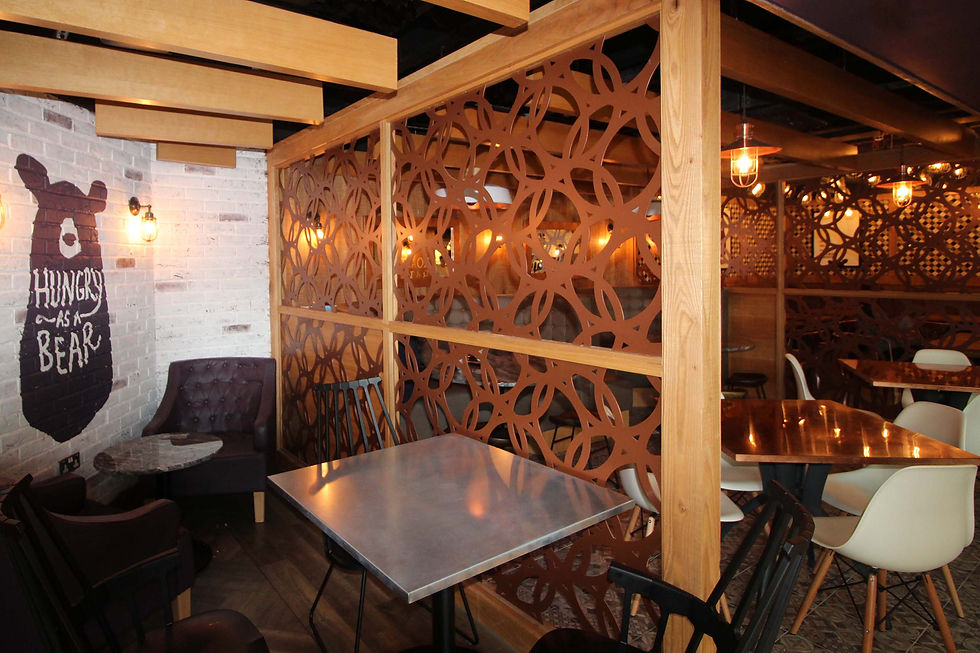 Soho Coffee Shop - Room dividers.