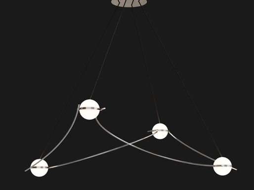 The Kosmos Collection: Opal Glass Spheres and Steel Pendants for Architectural Interiors