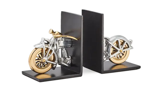 Motorcycle Bookends Aluminum  Pendulux