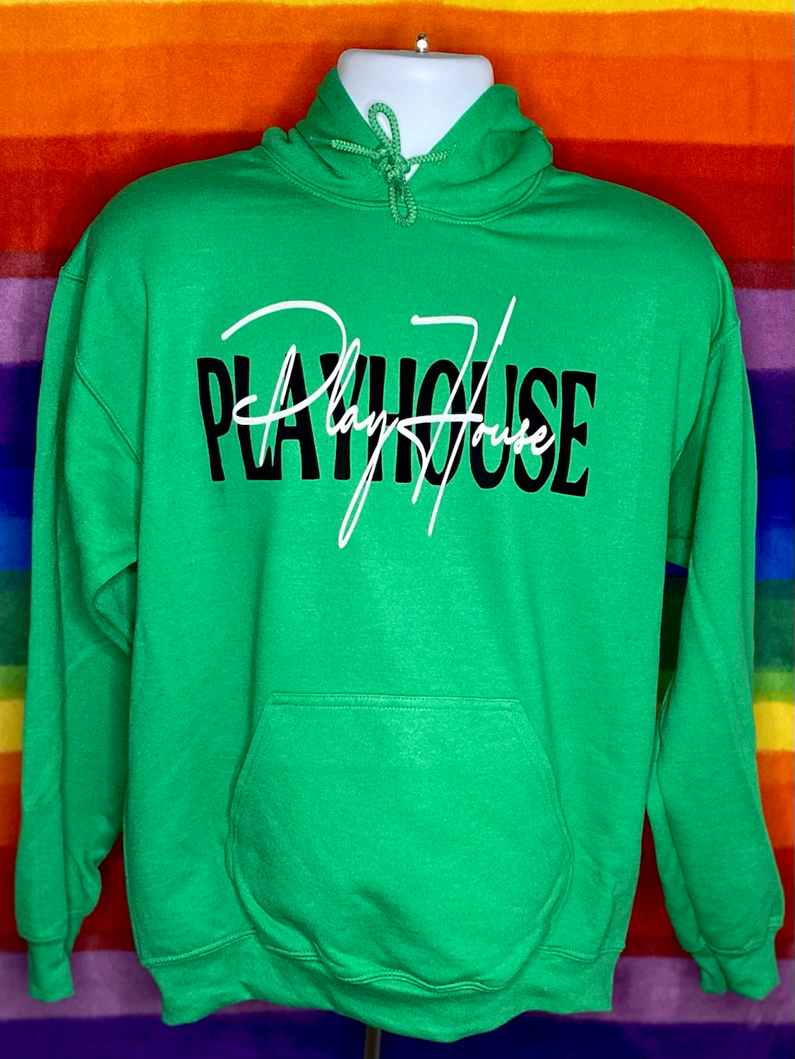 Green double signature hoodie 