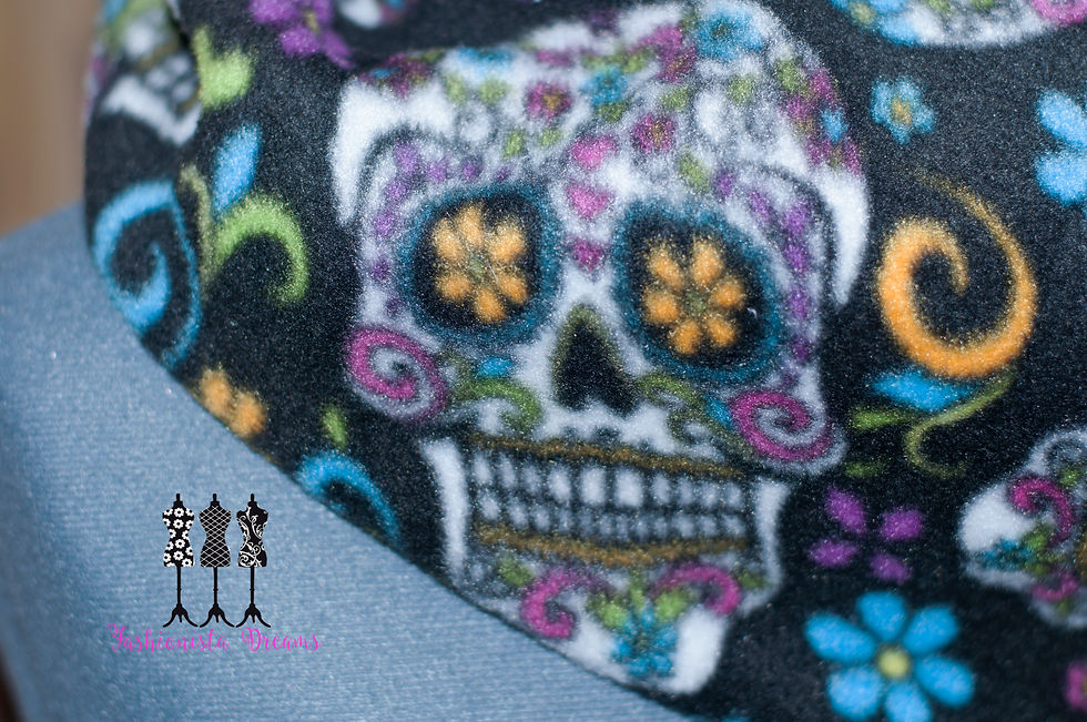 Thumbnail: Sugar skulls Fleece Pocket Infinity Scarf