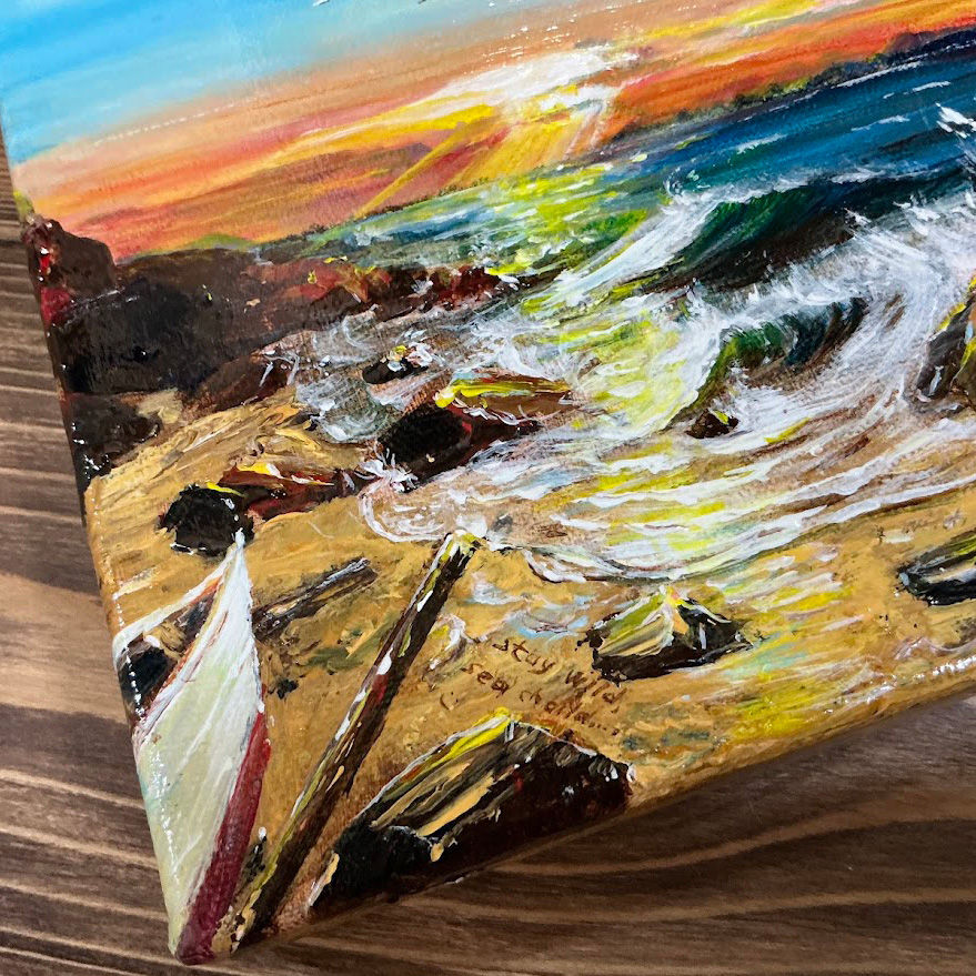 Thumbnail: STAY WILD SEA CHILD [7" x 7" x1.5" or 17.78 cm x 17.78 cm x 3.81cm]
