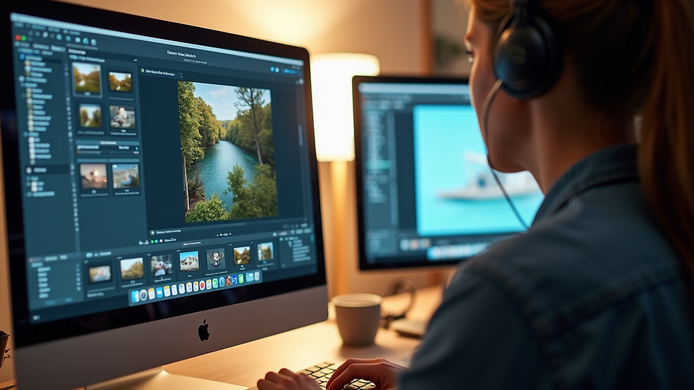 Eye-level view of a desktop computer displaying photo culling software