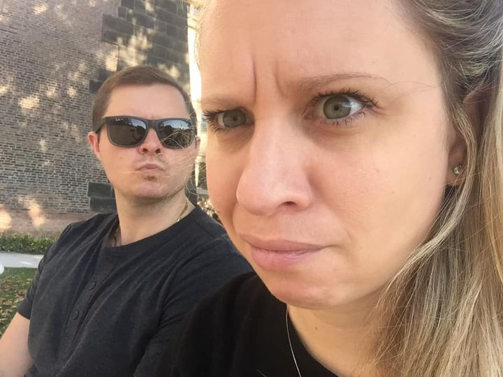 Lisa Marzullo and Dave Marzullo celebrating the first day of spring