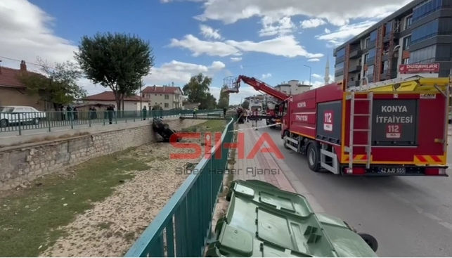 Konya'da araç kanala uçtu; 1 kişi hayatını kaybetti!