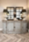 Handcrafted Wilton sideboard in a soothing Quiet Grey finish, featuring softly curved ends