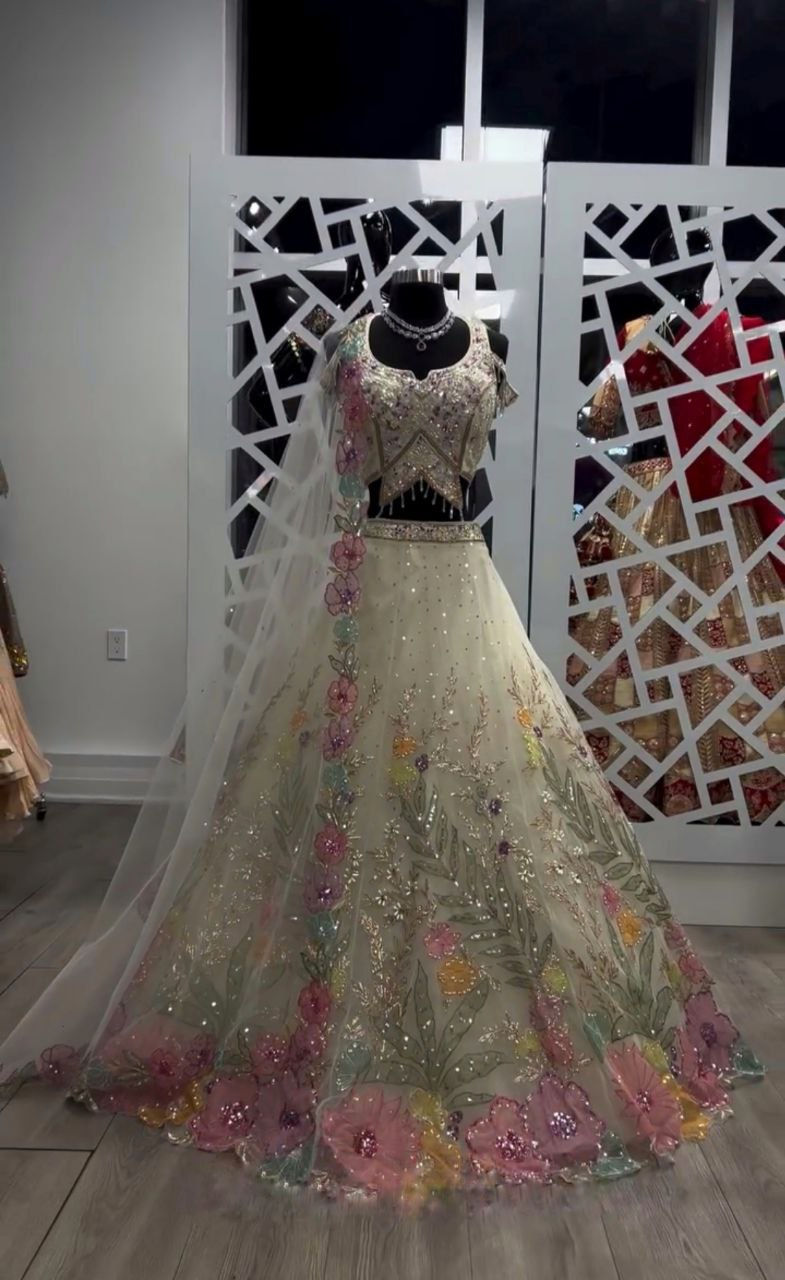 Thumbnail: Heavy Organza Silk Lehenga with 4 Meter Flare