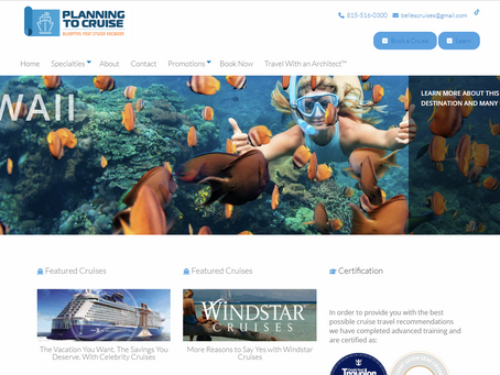 a screenshot of planning to cruise shopping website