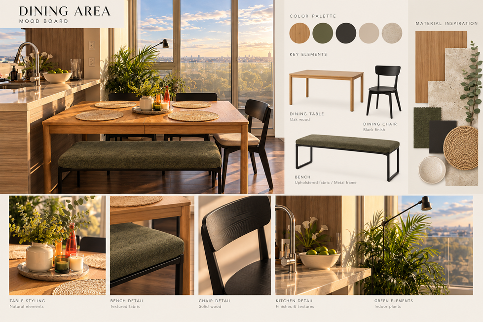 Warm Contemporary Dining Mood Board
