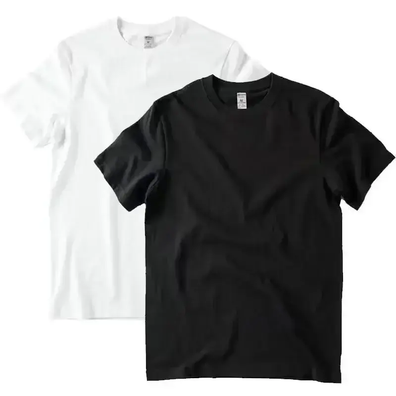 Thumbnail: 2pcs Solid Color T-shirt 100% Cotton Men Women White O-Neck Loose Short-sleeved 