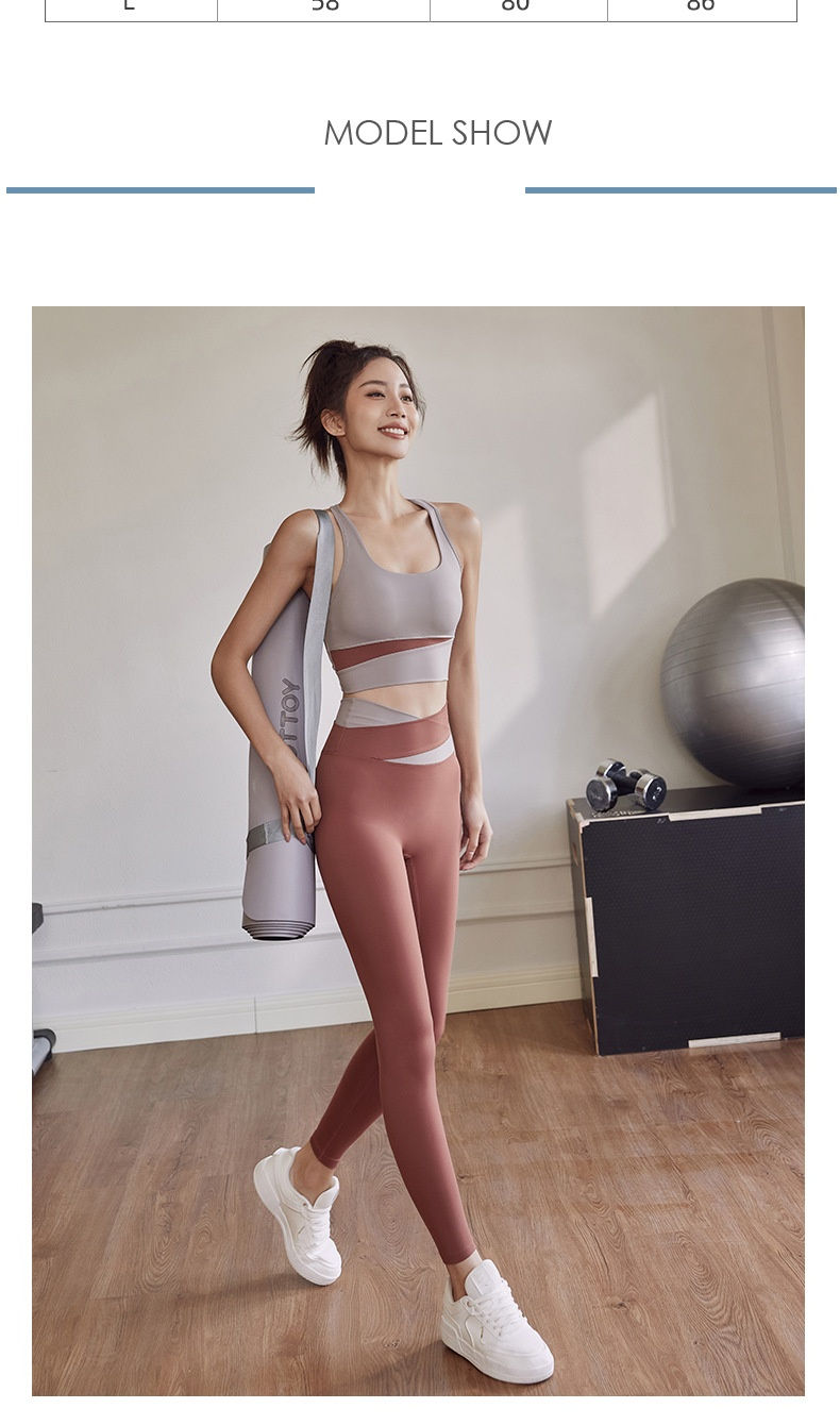 Thumbnail: Two Piece Yoga Set Women Sportswear Suit Outfit Gym Leggings With Bra Pants Spor