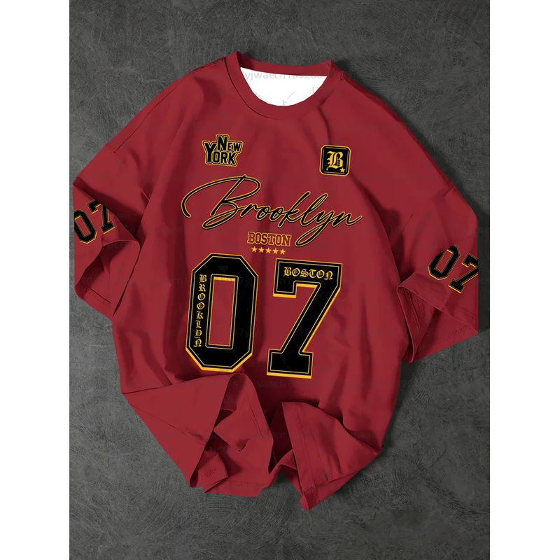 Thumbnail: Men's sports shirt Brooklyn 07 short-sleeved printed T-shirt Summer graphic T-sh