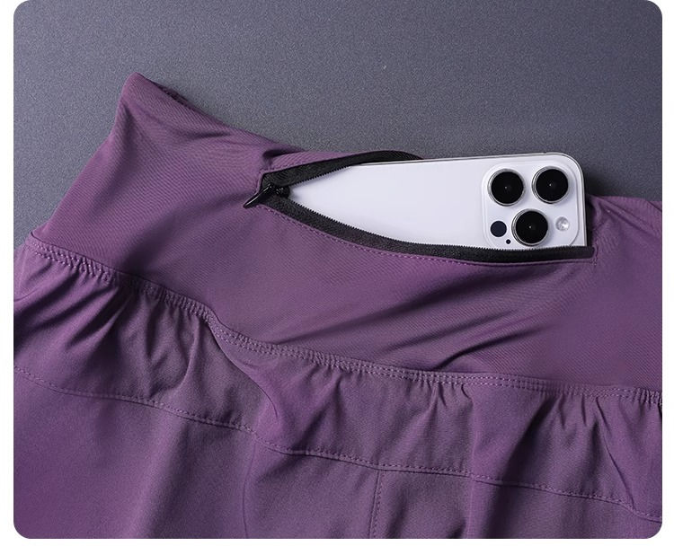 Thumbnail: Women's 2 in 1 Shorts with Pockets - Lightweight Breathable Loose Anti-Disclosur