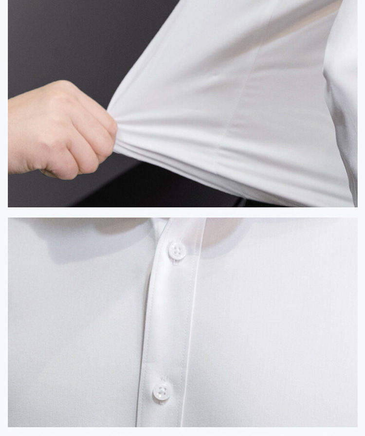 Thumbnail: New Plus Size Men Solid Color Business Shirt Fashion Classic Basic Casual Slim W