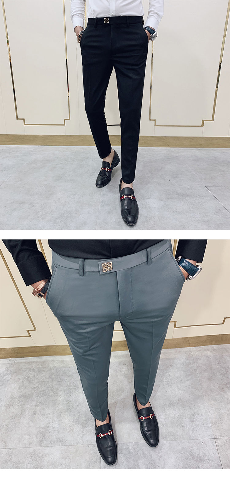 Thumbnail: Spring 2026 Mens Casual Slim Fit Dress Pants Streetwear Suit Pants Men High Qual