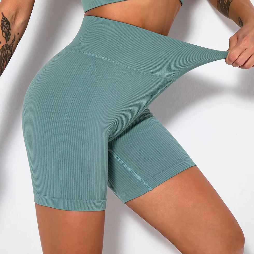 Thumbnail: Seamless Knitted Sports Shorts Casual High Waist Push Up Cycling Shorts Fitness 