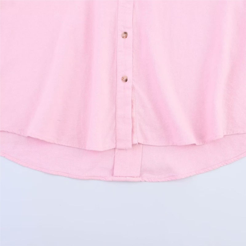 Thumbnail: HipSeam Wide Sleeved Shirt Women Spring Asymmetric Hem Button Women's Shirts Sim