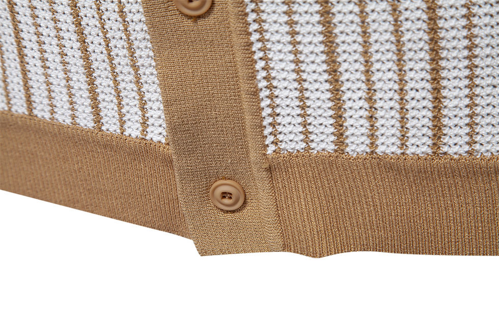 Thumbnail: AIOPESON 2025 Men's Striped Mesh Polo Shirt - Breathable Contrast Panel Knit Top