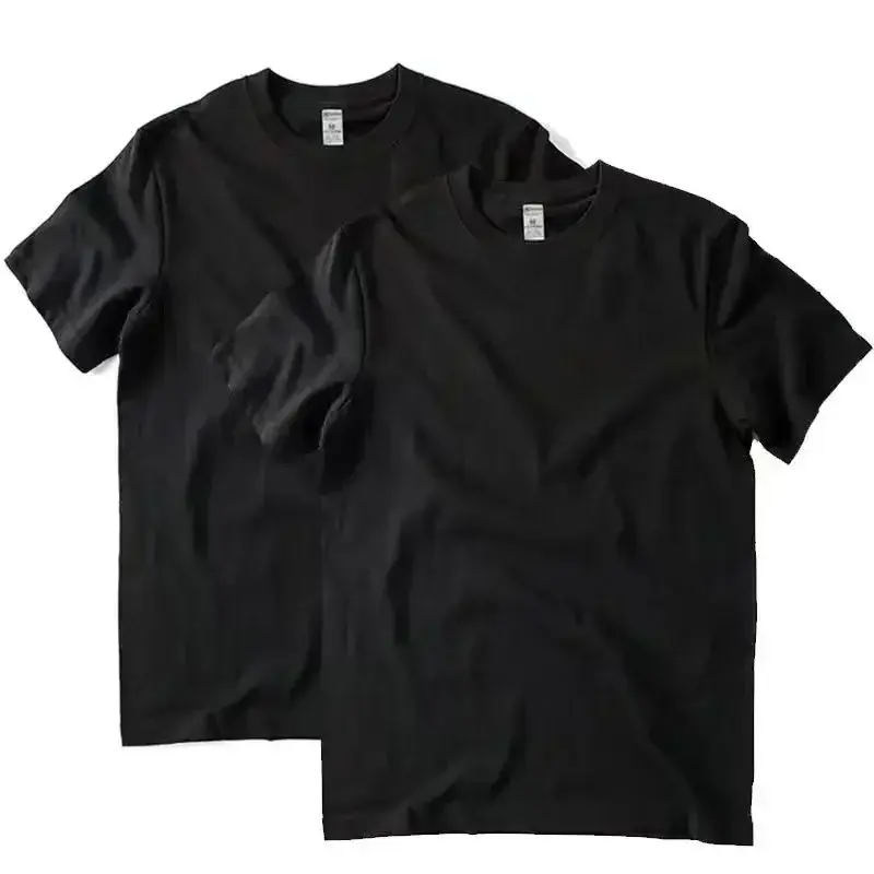 Thumbnail: 2pcs Solid Color T-shirt 100% Cotton Men Women White O-Neck Loose Short-sleeved 