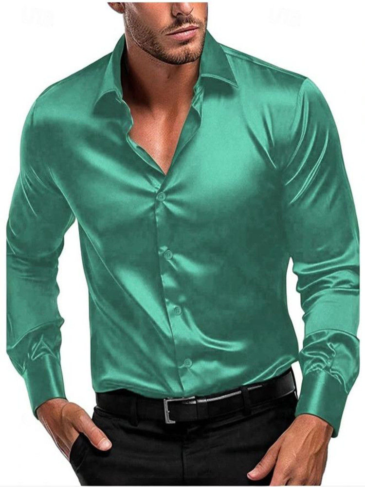 Thumbnail: 2024 New Spring And Autumn Men's Shirt Solid Color Business City Leisure Lapel C